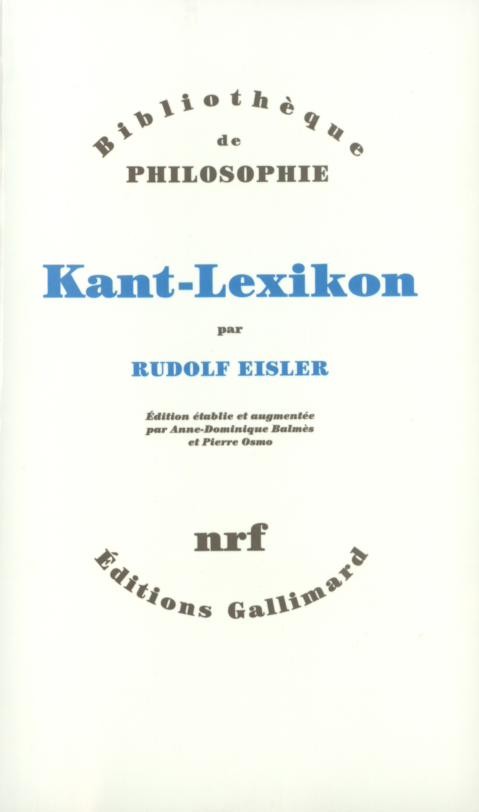 Kant-Lexikon - 1 I de Rudolf Eisler, Kant | Gallimard